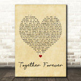 Rick Astley Together Forever Vintage Heart Song Lyric Quote Print