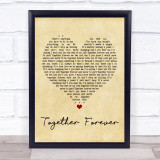 Rick Astley Together Forever Vintage Heart Song Lyric Quote Print