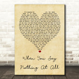 Ronan Keating When You Say Nothing At All Vintage Heart Song Lyric Quote Print
