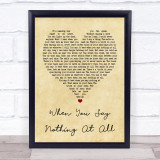 Ronan Keating When You Say Nothing At All Vintage Heart Song Lyric Quote Print