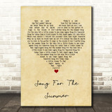 Stereophonics Song For The Summer Vintage Heart Song Lyric Quote Print