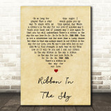 Stevie Wonder Ribbon In The Sky Vintage Heart Song Lyric Quote Print