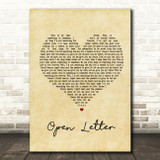 The Amity Affliction Open Letter Vintage Heart Song Lyric Quote Print