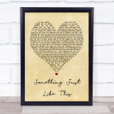 The Chainsmokers Coldplay Something Just Like This Vintage Heart Lyric Print