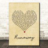 The Corrs Runaway Vintage Heart Song Lyric Quote Print