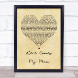 The Gaslight Anthem Here Comes My Man Vintage Heart Song Lyric Quote Print
