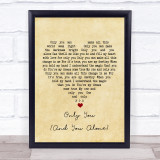 The Platters Only You (And You Alone) Vintage Heart Song Lyric Quote Print