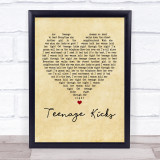 The Undertones Teenage Kicks Vintage Heart Song Lyric Quote Print