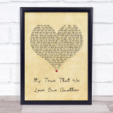 The White Stripes It's True That We Love One Another Vintage Heart Lyric Print