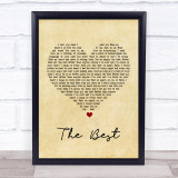 Tina Turner The Best Vintage Heart Song Lyric Quote Print