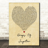 Train Drops Of Jupiter Vintage Heart Song Lyric Quote Print