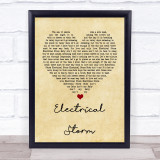 U2 Electrical Storm Vintage Heart Song Lyric Quote Print
