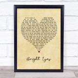 Art Garfunkel Bright Eyes Vintage Heart Quote Song Lyric Print