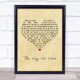 Barbra Streisand The Way We Were Vintage Heart Quote Song Lyric Print