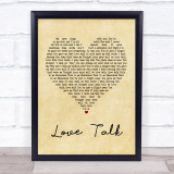 Blossoms Love Talk Vintage Heart Quote Song Lyric Print