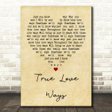 Buddy Holly True Love Ways Vintage Heart Quote Song Lyric Print