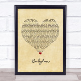 David Gray Babylon Vintage Heart Quote Song Lyric Print