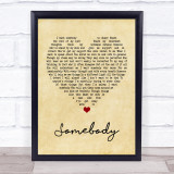 Depeche Mode Somebody Vintage Heart Quote Song Lyric Print