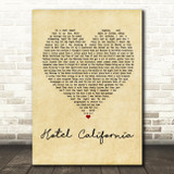 Eagles Hotel California Vintage Heart Quote Song Lyric Print