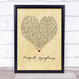 Ed Sheeran & Andrea Bocelli Perfect Symphony Vintage Heart Song Lyric Print