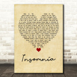 Faithless Insomnia Vintage Heart Quote Song Lyric Print