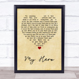 Foo Fighters My Hero Vintage Heart Quote Song Lyric Print