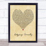 Idina Menzel Defying Gravity Vintage Heart Quote Song Lyric Print
