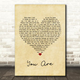 Jimmy Wayne You Are Vintage Heart Quote Song Lyric Print