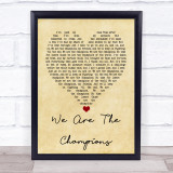 Queen We Are The Champions Vintage Heart Quote Song Lyric Print