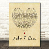 Sam Smith Like I Can Vintage Heart Quote Song Lyric Print