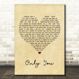 Selena Gomez Only You Vintage Heart Quote Song Lyric Print
