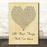 The Killers All These Things That I've Done Vintage Heart Quote Song Lyric Print