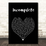 Backstreet Boys Incomplete Black Heart Song Lyric Print