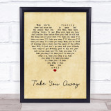 Angus & Julia Stone Take You Away Vintage Heart Song Lyric Print