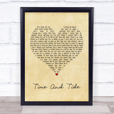 Basia Time And Tide Vintage Heart Song Lyric Print