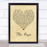 Bette Midler The Rose Vintage Heart Song Lyric Print