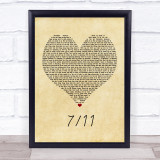 Beyonce Knowles 7 11 Vintage Heart Song Lyric Print