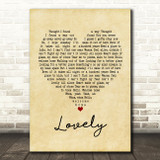 Billie Eilish and Khalid Lovely Vintage Heart Song Lyric Print