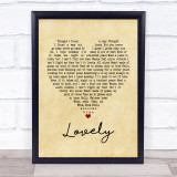 Billie Eilish and Khalid Lovely Vintage Heart Song Lyric Print