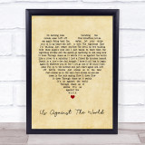 Coldplay Us Against The World Vintage Heart Song Lyric Print