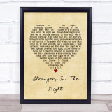 Frank Sinatra Strangers In The Night Vintage Heart Song Lyric Print