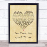 Freya Ridings You Mean The World To Me Vintage Heart Song Lyric Print