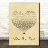 Green Day When It's Time Vintage Heart Song Lyric Print