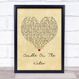 Helen Reddy Candle On The Water Vintage Heart Song Lyric Print