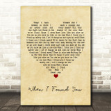 Jasmine Rae When I Found You Vintage Heart Song Lyric Print