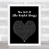 New Kids On The Block You Got It (The Right Stuff) Black Heart Song Lyric Print