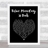 New Order Blue Monday '88 Dub Black Heart Song Lyric Print