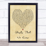 Mumford & Sons Ghosts That We Knew Vintage Heart Song Lyric Print