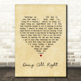 Queen Doing All Right Vintage Heart Song Lyric Print