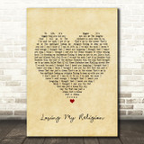 R.E.M. Losing My Religion Vintage Heart Song Lyric Print